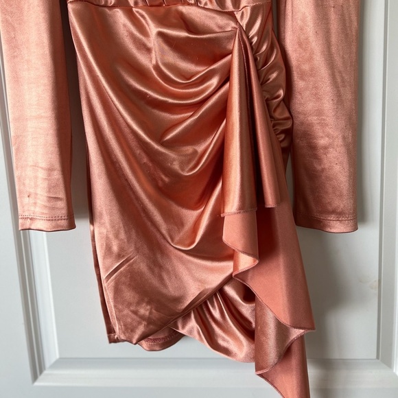Pink metallic  long sleeve mini dress - Picture 7 of 7